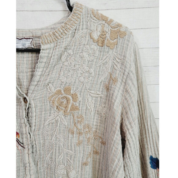 Johnny Was Workshop Voyager Tunic in Stripe, sz Large - Picture 2 of 14